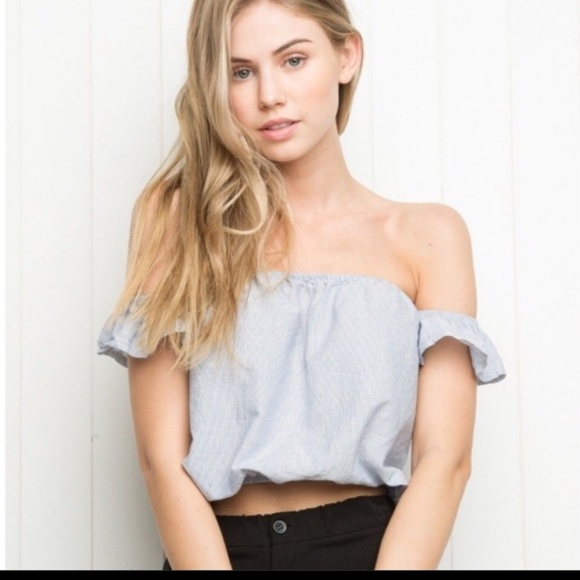 Brandy Melville Beccah off the shoulder crop top - Picture 1 of 8